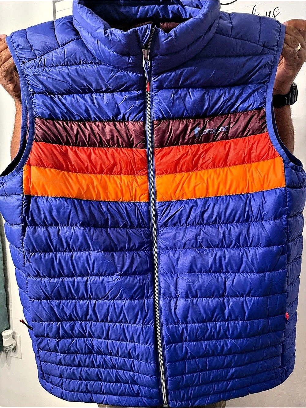 Cotopaxi Fuego Down Vest Color Block Blue & Orange Size M (XL)